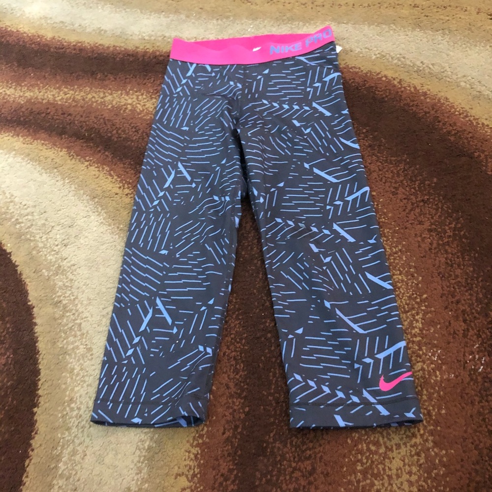 Pink and blue nike pro Capri never worn